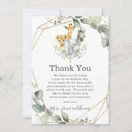 Chic Greenery Jungle Animals Baptism Christening Tack Kort