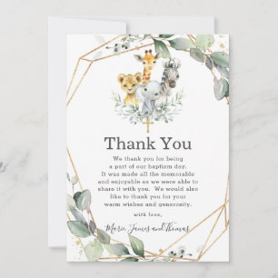 Chic Greenery Jungle Animals Baptism Christening Tack Kort