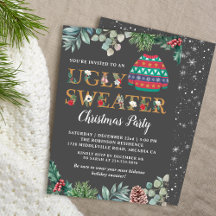Chic Greenery Ugly Sweater jul Party