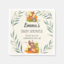 Chic Greenery Woodland Animals Baby Shower Forest