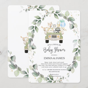 Chic Greenery Woodland Drive by Baby Shower Boy Inbjudningar