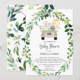 Chic Greenery Woodland Drive by Baby Shower Parad Inbjudningar