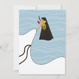 Chic Grekland Semester Mode Illustration Artkort Julkort
