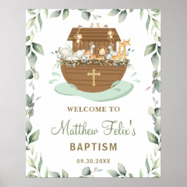 Chic Grey Noahs Ark-baptism Välkommen Poster