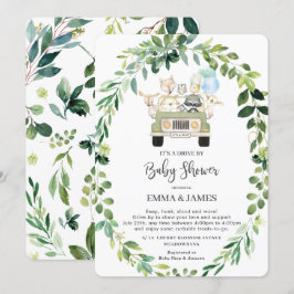 Chic Grey Woodland Drive by Baby Shower Parad Inbjudningar