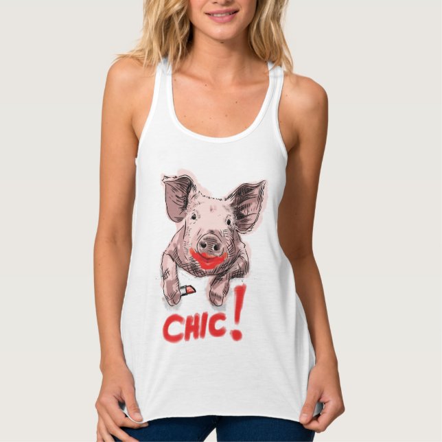 Chic gris - kvinnor linne med racerback  (Framsida)