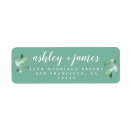 Chic Grönt  Foliage Bröllop Returadress Etikett