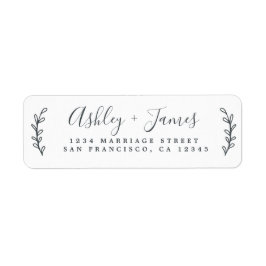 Chic Grönt  Foliage Bröllop Returadress Etikett