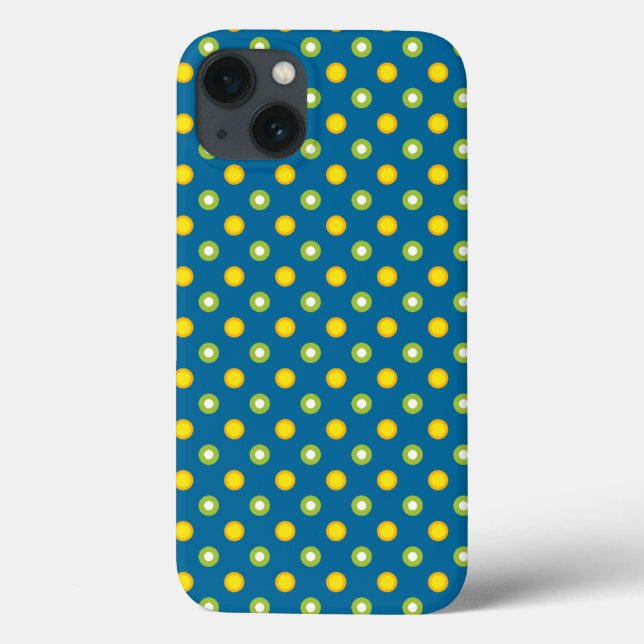 Chic Grönt Gult Polka dots Fodral-Mate iPad Case (Baksida)
