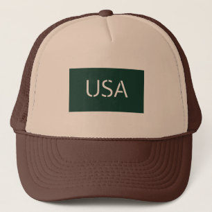 "Chic Grönt Hat with USA Embroidery for a Trendig  Keps