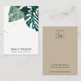  CHIC GRÖNT MOSTERA FAUNA NECKLACE ÖKAD VISNING VISITKORT