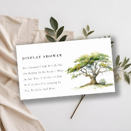 Chic Grönt Oak Träd Visning Shower Baby Shower Tilläggskort