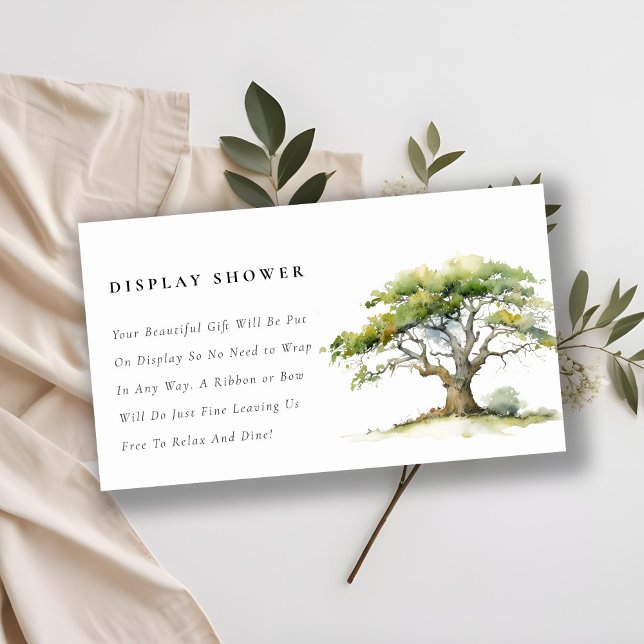 Chic Grönt Oak Träd Visning Shower Baby Shower Tilläggskort (Skapare uppladdad)
