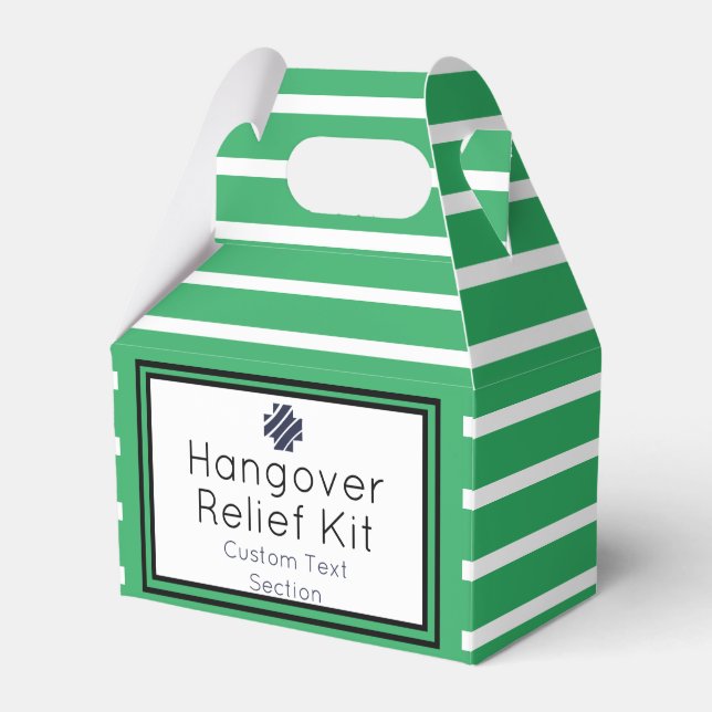 Chic Grönt och Hangover Relief Kit Favorbox Presentaskar (Framsidan Sidan)