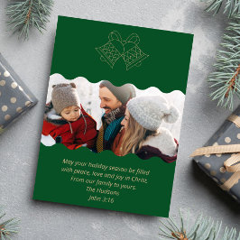 Chic Grönt Photo Faith jul-Helgdag Julkort