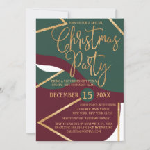 Chic Grönt Red Guld Glitter Geo-julen Party