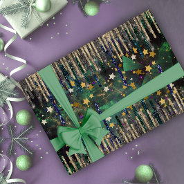 Chic grönt turkos guld glitter droppar presentpapper