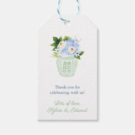 Chic Grönt Vit Blommigt Kön Neutral babystötare Presentetikett