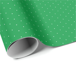 Chic grönt, vit liten polka dots mönster jul presentpapper