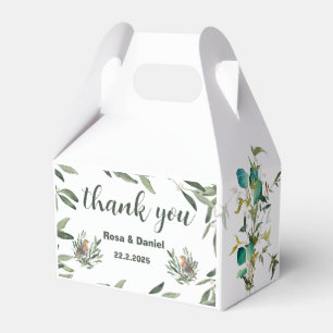 Chic Grönt Watercolor Wedor Favor Box Presentaskar