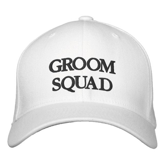 Chic Groom Square, svart och vitt bröllop Broderad Keps (Framsida)