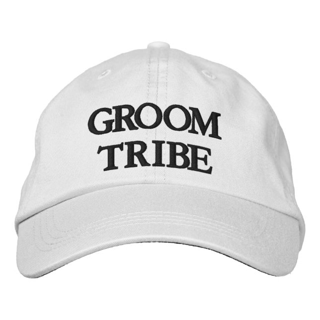 Chic Groom Tribe svart och vit Broderad Keps (Framsida)