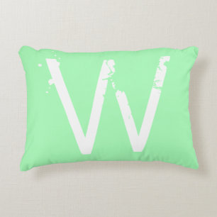 Chic Grunge Monogram Mint-Grönt Prydnadskudde