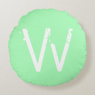 Chic Grunge-monogram mintgrön Rund Kudde