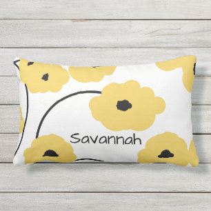 CHIC GULA & SVART VALLMOR FÖR PILLOW_MOD UTOMHUSKUDDE