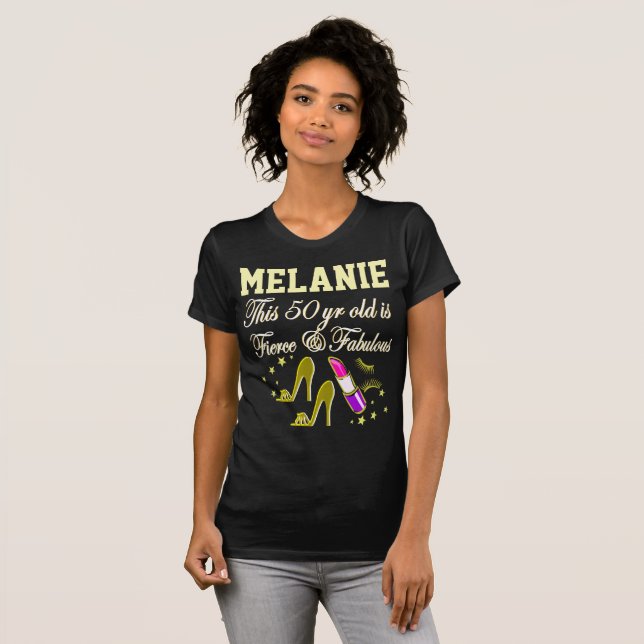 CHIC GULD 50:E BIRTHDAY DIVA PERSONLIG TSHIRT TRÖJA (Hel framsida)