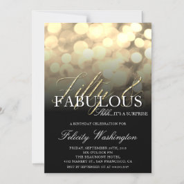 Chic Guld 50 och Fabulous Surprise Party Magnetisk Inbjudningskort