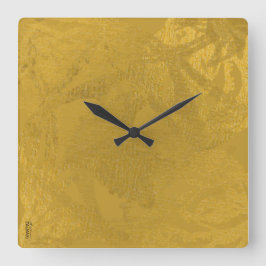 Chic Guld Abstrakt Blommigt Fyrkantig Klocka