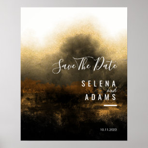 Chic Guld Abstrakt Typografi Bröllop Poster