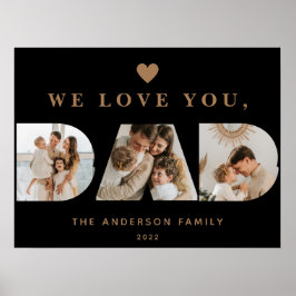 Chic Guld Black Anpassningsbar Tre Pappa-skriptfot Poster