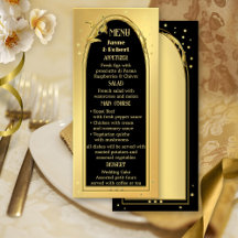 Chic Guld Black Deco Stil Bröllop