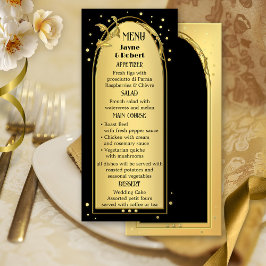 Chic Guld Black Deco Stil Bröllop Meny