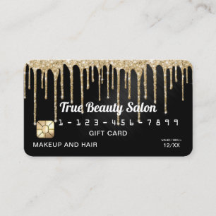Chic Guld Black Metallic Glitter Drifts Gift Kredi Visitkort