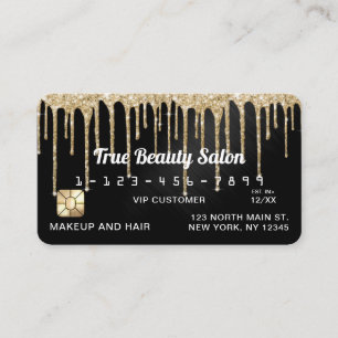 Chic Guld Black Metallic Glitter Drives Kredit Visitkort