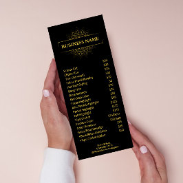 Chic Guld & Black Professionell Salon Service Reklamkort