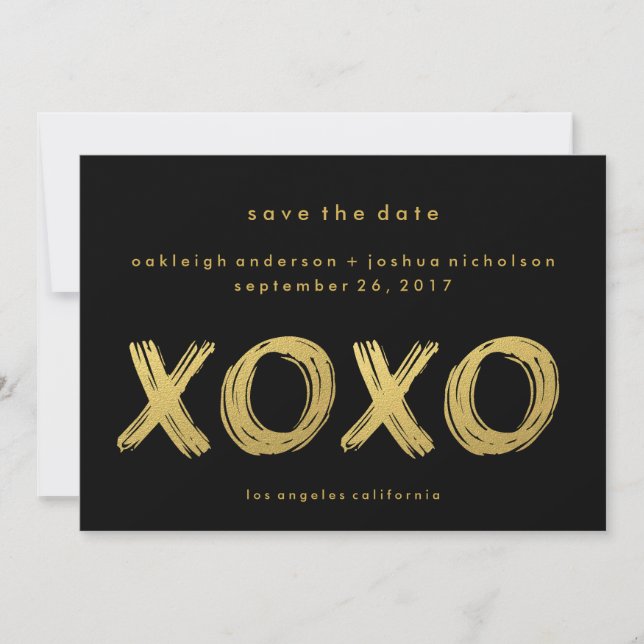 Chic Guld Black | XOXO-foto Spara datum Datumet (Framsida)