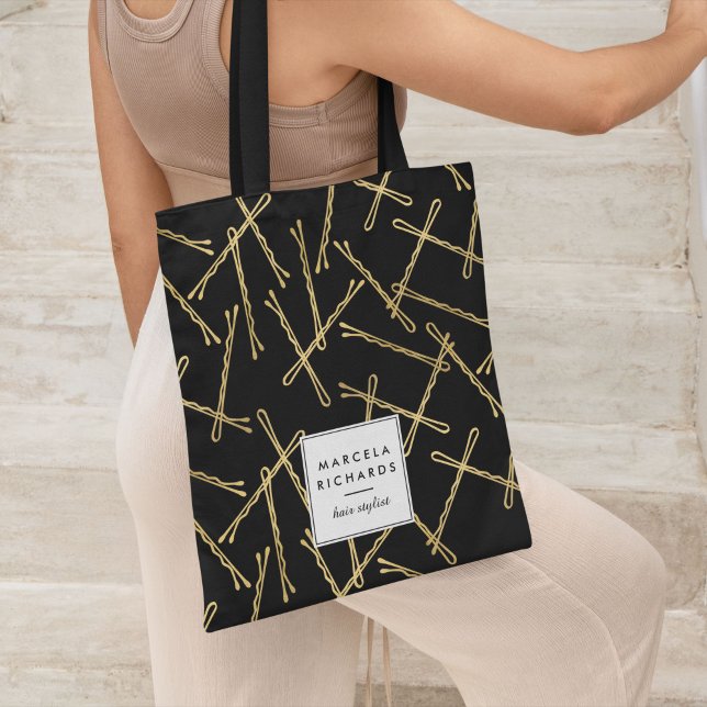 Chic Guld Bobby Stift Black Personlig Tygkasse (Skapare uppladdad)