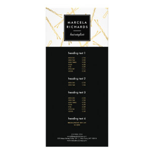 Chic Guld Bobby Stift Hair Stylist Salon Reklamkort