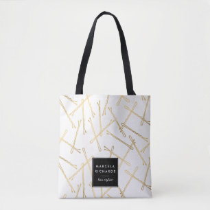Chic Guld Bobby Stift White Personlig Tygkasse