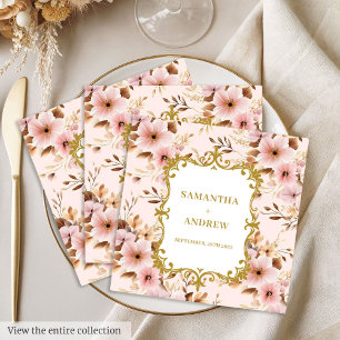 Chic Guld Boho Bröllop Napkins Pappersservett
