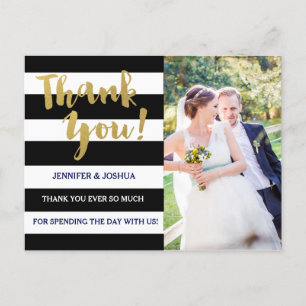 Chic Guld Bold Black Rand Photo Tack Vykort