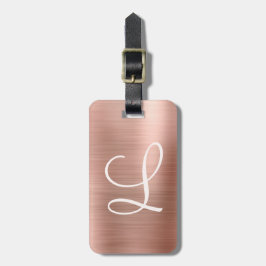 Chic Guld Brushed Metall Rosa Monogram Bagagebricka