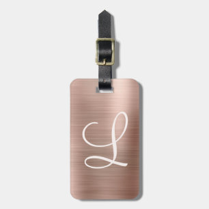 Chic Guld Brushed Metall Rosa Monogram Bagagebricka