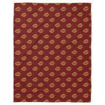 Chic Guld Burgundy Red Löv Boho Throw Blanket