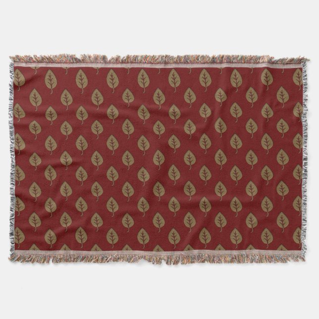Chic Guld Burgundy Red Löv Throw Blanket Filt (Framsidan)