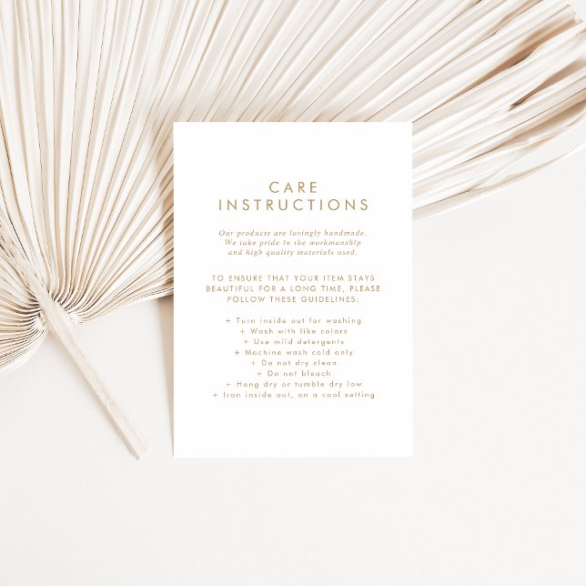 Chic Guld Business Product Care Instructions Tilläggskort (Skapare uppladdad)